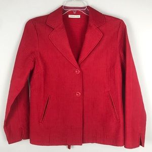 * Coldwater Creek Quilted Red Button Jacket